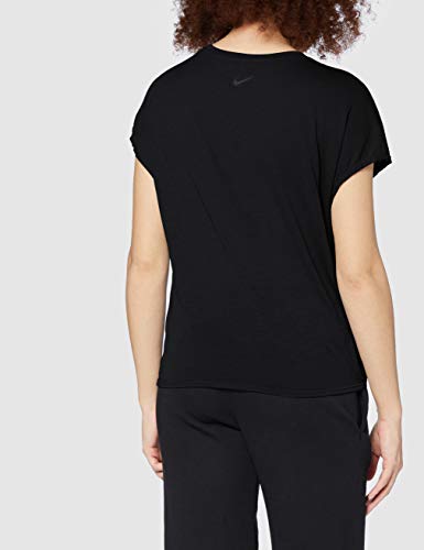 NIKE Camiseta para Mujer Dry Top Tie Pp1 Sprkle, Mujer, CU5918, Negro/Gris Ahumado, Large