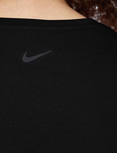 NIKE Camiseta para Mujer Dry Top Tie Pp1 Sprkle, Mujer, CU5918, Negro/Gris Ahumado, Large