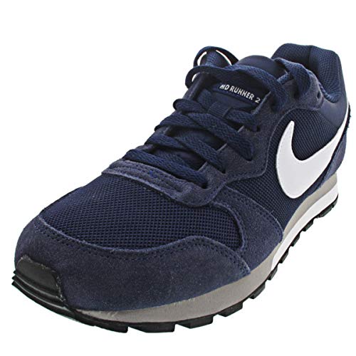 Nike MD Runner 2, Zapatillas Hombre, Midnight Navy/White/Wolf Grey, 43 EU