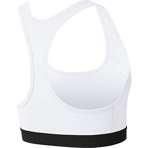 NIKE Med Band Bra Non Pad Sujetador de Deporte, Mujer, White/Black/(Black), M