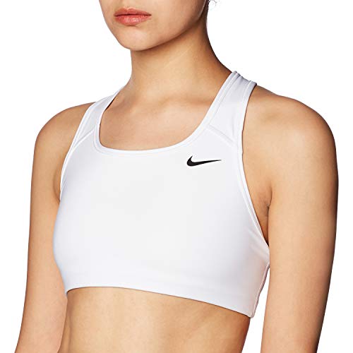 NIKE Med Non Pad Bra Sujetador de Deporte, Mujer, White/(Black), S