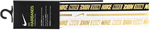 NIKE Metallic Headbands 3Pk 2.0 Cinta para la Cabeza, Unisex Adulto, whiwhibla, Talla Única