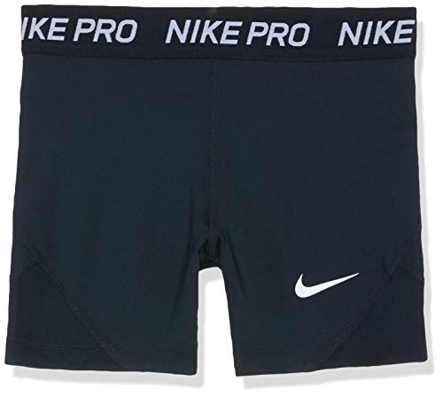 NIKE Pro Boy Short Pantalones Cortos, Niñas, Negro (Black/Black/Black/White), L (146-156 CM)