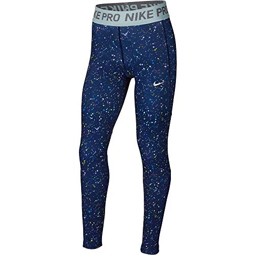 NIKE Pro Warm Mallas y Leggings, NiƱas, Blue Void/Blue Void/Teal Tint, XL NIKE Pro Warm Mallas y Leggings, NiƱas, Blue Void/Blue Void/Teal Tint, XL