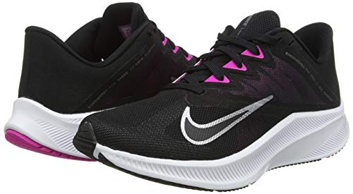 Nike Quest 3, Running Shoe Mujer, Black/Metallic Cool Grey-Dark Smoke Grey, 39 EU