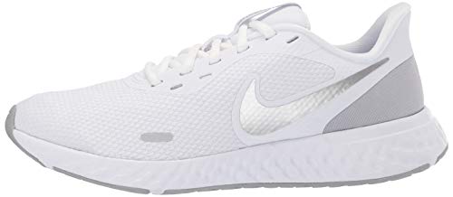 Nike Revolution 5, Mujer, Multicolor (White/Wolf Grey/Pure Platinum 100), 39 EU