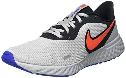 Nike Revolution 5, Running Shoe Hombre, Black/Chile Red-Light Smoke Grey, 41 EU