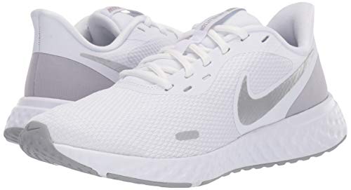 Nike Revolution 5, Zapatillas de Atletismo Mujer, Multicolor (White/Wolf Grey/Pure Platinum 100), 36 EU