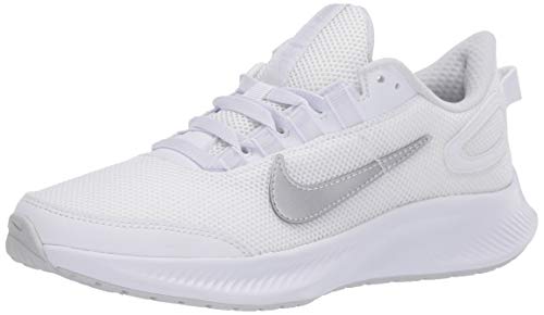 NIKE Runallday 2, Running Shoe Womens, White Metallic Silver Pure Platinum, 38 EU