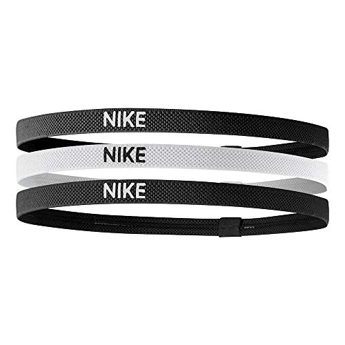 NIKE - Set de 3 Cintas elásticas para el Pelo, Unisex Adulto, N.JN.04.036.OS, Blanco/Negro, Talla única