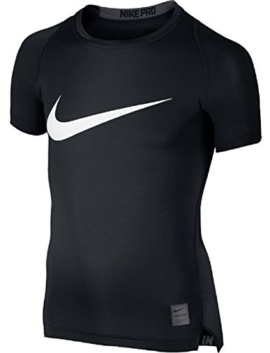 NIKE Shirt Cool Compression Short Sleeve Top Camiseta, Infantil, Negro-Negro y Gris, Extra-Large