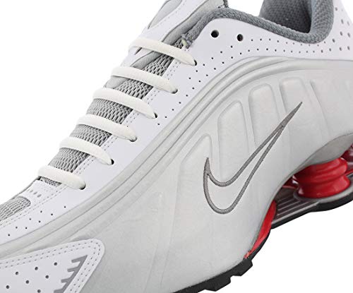 Nike Shox R4 - Zapatillas deportivas para hombre, (Blanco / Plateado metálico), 41.5 EU