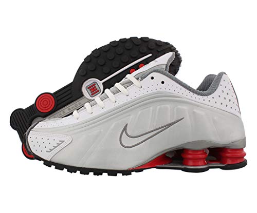 Nike Shox R4 - Zapatillas deportivas para hombre, (Blanco / Plateado metálico), 41.5 EU