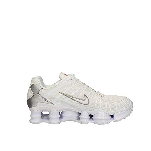 Nike Shox TL, Zapatillas de Atletismo para Hombre, Multicolor (White/White/Metallic Silver/MAX Orange 000), 42 EU