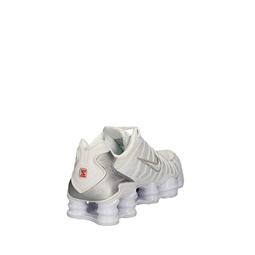 Nike Shox TL, Zapatillas de Atletismo para Hombre, Multicolor (White/White/Metallic Silver/MAX Orange 000), 42 EU