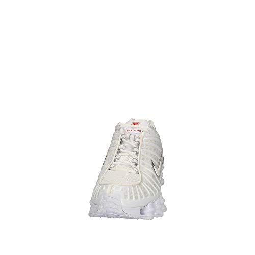 Nike Shox TL, Zapatillas de Atletismo para Hombre, Multicolor (White/White/Metallic Silver/MAX Orange 000), 42 EU