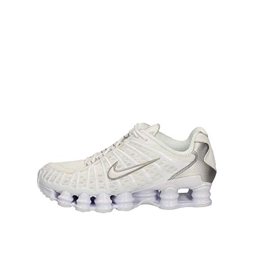 Nike Shox TL, Zapatillas de Atletismo para Hombre, Multicolor (White/White/Metallic Silver/MAX Orange 000), 42 EU Nike Shox TL, Zapatillas de Atletismo para Hombre, Multicolor (White/White/Metallic Silver/MAX Orange 000), 42 EU