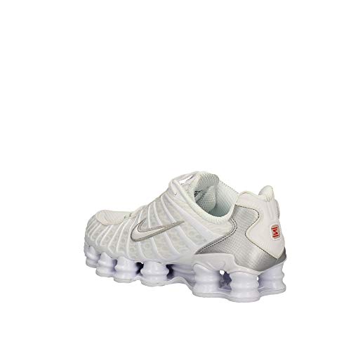 Nike Shox TL, Zapatillas de Atletismo para Hombre, Multicolor (White/White/Metallic Silver/MAX Orange 000), 42 EU