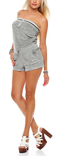 Nike Solid Terry Cover Up de One Piece Mujer Playsuit, romper gris XS