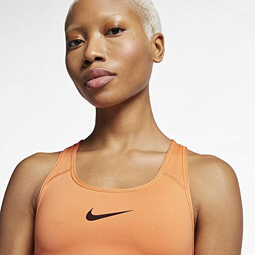 NIKE Swoosh Bra Top, Mujer, Fuel Orange/Black, XS