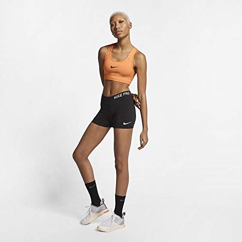 NIKE Swoosh Bra Top, Mujer, Fuel Orange/Black, XS