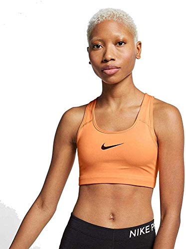 NIKE Swoosh Bra Top, Mujer, Fuel Orange/Black, XS