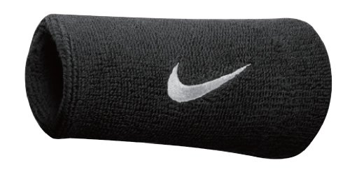 NIKE Swoosh Doublewide Muñequera, Hombre, Multicolor (Negro/Blanco), Talla Única NIKE Swoosh Doublewide Muñequera, Hombre, Multicolor (Negro/Blanco), Talla Única