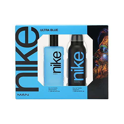 Nike - Ultra Blue Estuche de Regalo para Hombre, Eau de Toilette 100 ml y Desodorante en Spray 200 ml Nike - Ultra Blue Estuche de Regalo para Hombre, Eau de Toilette 100 ml y Desodorante en Spray 200 ml