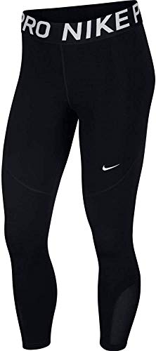 NIKE W NP Crop Pantalones de Deporte, Mujer, Black/(White), L NIKE W NP Crop Pantalones de Deporte, Mujer, Black/(White), L