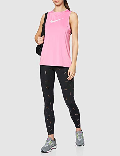 NIKE W NP Tank Essential Swoosh Camiseta sin Mangas, Mujer, Magic Flamingo/(Barely Rose), L