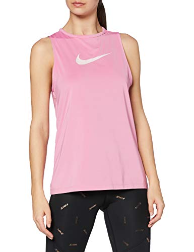 NIKE W NP Tank Essential Swoosh Camiseta sin Mangas, Mujer, Magic Flamingo/(Barely Rose), L