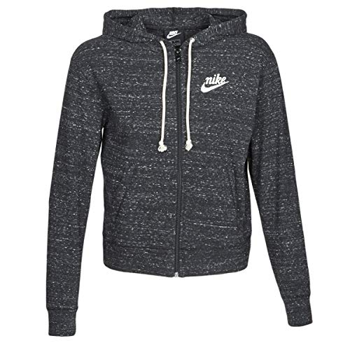 NIKE W NSW Gym VNTG Hoodie FZ Sudadera, Mujer, Black/Sail, M NIKE W NSW Gym VNTG Hoodie FZ Sudadera, Mujer, Black/Sail, M
