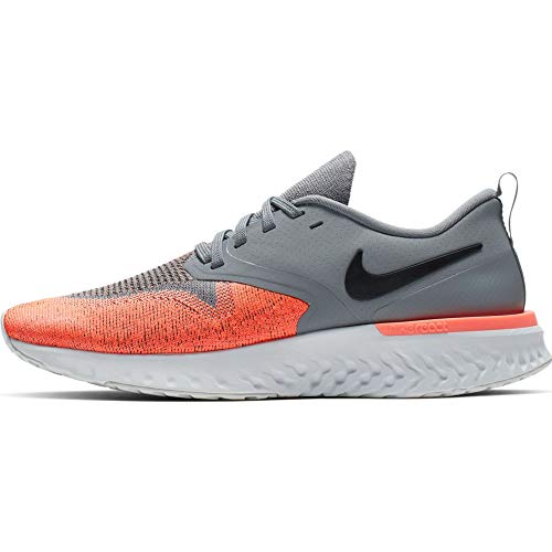 Nike W Odyssey React 2 Flyknit, Zapatillas de Atletismo para Mujer, Multicolor Cool Grey Black Bright Mango 000, 41 EU