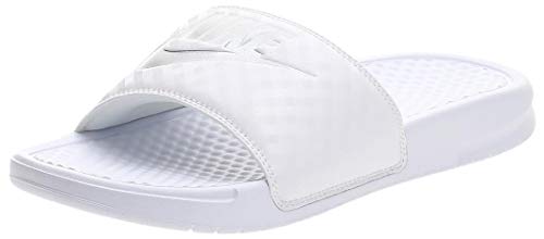 Nike Wmns Benassi JDI, Chanclas para Mujer, Blanco (White/Metallic Silver 102), 36.5 EU