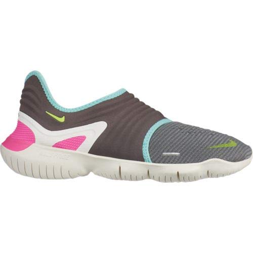 Nike Wmns Free RN Flyknit 3.0, Zapatillas de Atletismo para Mujer, Multicolor (Gunsmoke/Volt/Aurora Green 000), 40 EU