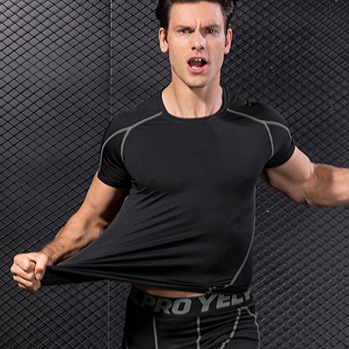 Niksa 2 Piezas Camisetas de Fitness Compresión Ropa Deportiva Manga Corta Hombre para Correr, Ejercicio,Gimnasio Negro Gris+ Azul Marino 1053(S) Niksa 2 Piezas Camisetas de Fitness Compresión Ropa Deportiva Manga Corta Hombre para Correr, Ejercicio,Gimnasio Negro Gris+ Azul Marino 1053(S)