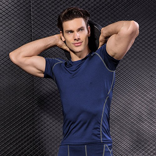 Niksa 2 Piezas Camisetas de Fitness Compresión Ropa Deportiva Manga Corta Hombre para Correr, Ejercicio,Gimnasio Negro Rojo+Azul Marino 1053(L) Niksa 2 Piezas Camisetas de Fitness Compresión Ropa Deportiva Manga Corta Hombre para Correr, Ejercicio,Gimnasio Negro Rojo+Azul Marino 1053(L)