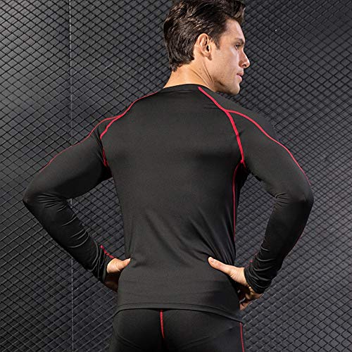 Niksa 2 Piezas Camisetas de Fitness Compresión Ropa Deportiva Manga Larga Hombre para Correr, Ejercicio,Gimnasio 1059 (Large(Fit Chest 37"-39"), (Manga Larga) Negro Gris+Negro Rojo) Niksa 2 Piezas Camisetas de Fitness Compresión Ropa Deportiva Manga Larga Hombre para Correr, Ejercicio,Gimnasio 1059 (Large(Fit Chest 37"-39"), (Manga Larga) Negro Gris+Negro Rojo)