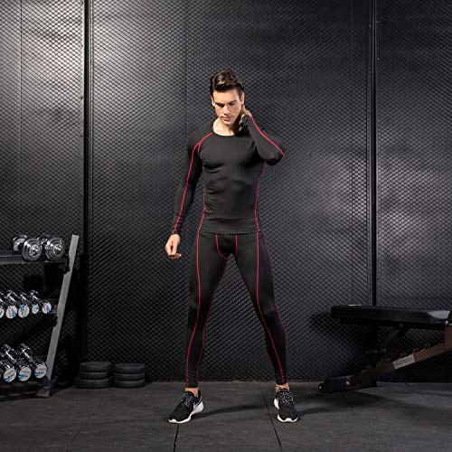 Niksa Mallas Hombre Fitness Leggings Deporte Pantalón Largo de Compresión Negro Gris Negro Large Niksa Mallas Hombre Fitness Leggings Deporte Pantalón Largo de Compresión Negro Gris Negro Large