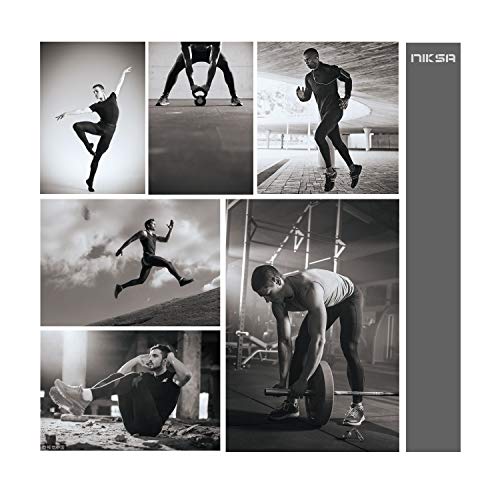 Niksa Mallas Hombre Running Leggings Deporte Pantalones Largos de Compresión Negro Gris Small Niksa Mallas Hombre Running Leggings Deporte Pantalones Largos de Compresión Negro Gris Small