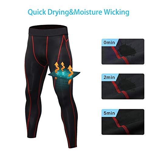 Niksa Mallas Hombre Running Leggings Deporte Pantalones Largos de Compresión Negro Medium