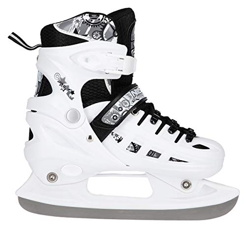 NILS Twinkle ABEC7 - Juego de patines en línea (4 en 1, con luces LED, tallas 35-38, ajustables), color blanco