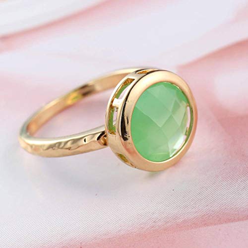 Niñas Anillos de Saturno Baratos Plata Parejas Creativas Artesanías Verde Proteína Anillo de Circón Joyería Apuesto Trae Buena Suerte, MC, Proteína verde, el número de anillo es el código de EE. U