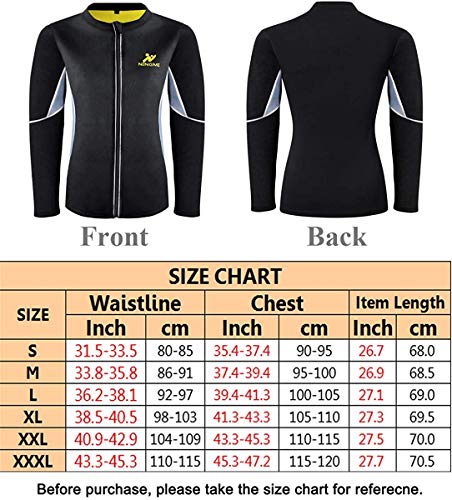 NINGMI Hombres de Manga Larga Trajes de sudoración Neopreno Perdida de Peso Entrenamiento Body Shaper Chaqueta de Fitness con Cremallera Sweat Sauna Shirt NINGMI Hombres de Manga Larga Trajes de sudoración Neopreno Perdida de Peso Entrenamiento Body Shaper Chaqueta de Fitness con Cremallera Sweat Sauna Shirt