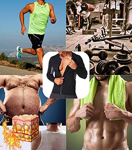 NINGMI Hombres de Manga Larga Trajes de sudoración Neopreno Perdida de Peso Entrenamiento Body Shaper Chaqueta de Fitness con Cremallera Sweat Sauna Shirt NINGMI Hombres de Manga Larga Trajes de sudoración Neopreno Perdida de Peso Entrenamiento Body Shaper Chaqueta de Fitness con Cremallera Sweat Sauna Shirt