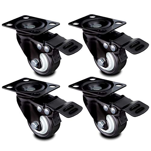 Nirox 4x Ruedas para muebles 50mm - Ruedas giratorias para cargas pesadas 4x con freno - Ruedas industriales altura total 70mm - Ruedas pivotantes hasta 400kg Nirox 4x Ruedas para muebles 50mm - Ruedas giratorias para cargas pesadas 4x con freno - Ruedas industriales altura total 70mm - Ruedas pivotantes hasta 400kg