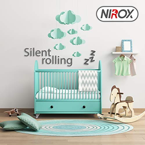 Nirox 4x Ruedas para muebles 50mm - Ruedas giratorias para cargas pesadas 4x con freno - Ruedas industriales altura total 75mm - Ruedas pivotantes hasta 400kg Nirox 4x Ruedas para muebles 50mm - Ruedas giratorias para cargas pesadas 4x con freno - Ruedas industriales altura total 75mm - Ruedas pivotantes hasta 400kg