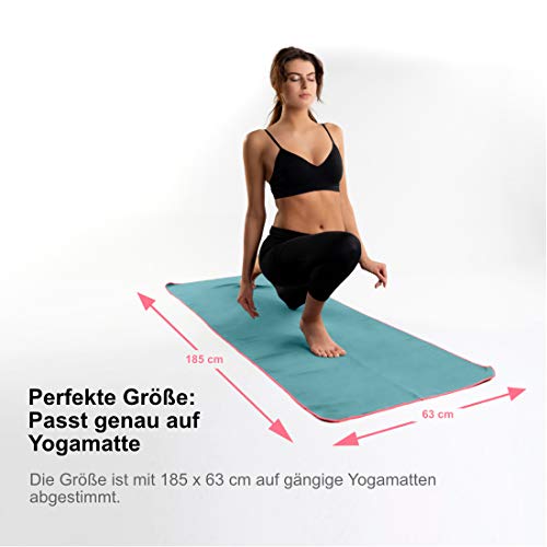 NirvanaShape ® Toalla de yoga antideslizante | Toalla de Hot Yoga con botones antideslizantes | Toalla de yoga higiénica de microfibra [ 185 x 63 cm ]