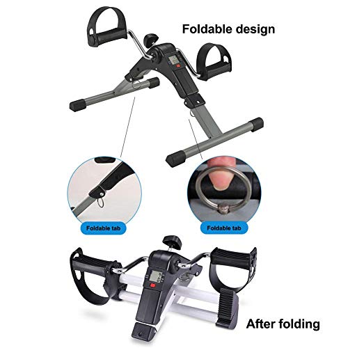 Nishci Bicicleta Estática - Pedal Ejercitador Equipos De Gimnasia para Interiores Portátil Resistencia Ajustable con Monitor LCD para Ancianos En El Hogar Bicicleta Entrenador De Piernas