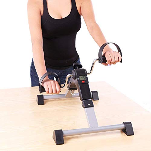 Nishci Bicicleta Estática - Pedal Ejercitador Equipos De Gimnasia para Interiores Portátil Resistencia Ajustable con Monitor LCD para Ancianos En El Hogar Bicicleta Entrenador De Piernas